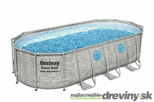Bazén Bestway® Power Steel™, Vista Series, 56716, 5,49x2,74x1,22 m, filter, pumpa, rebrík, plachta, ChemConnect ™ dávkovač, lepiaca záplata, 5,49x2,74x1,22 m