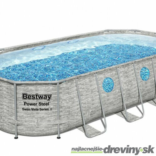 Bazén Bestway® Power Steel™, Vista Series, 56716, 5,49x2,74x1,22 m, filter, pumpa, rebrík, plachta, ChemConnect ™ dávkovač, lepiaca záplata, 5,49x2,74x1,22 m