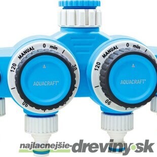 Časovač AQUACRAFT® 290040, mechanický, 4-way, rozbočovač, záhradný, na hadicu, max. 120 min