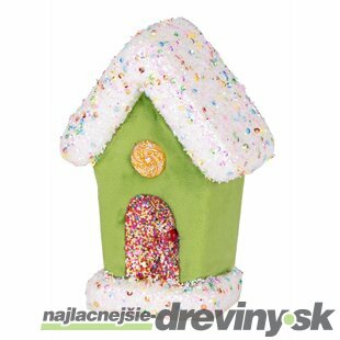 Dekorácia Vianoce Candy Line, domček, zelený, závesný, 11x16 cm