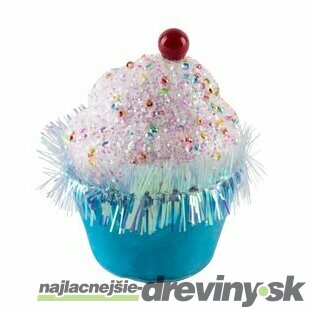 Dekorácia Vianoce Candy Line, mafin, modrý, závesný, 7x7x11 cm