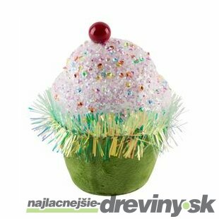 Dekorácia Vianoce Candy Line, mafin, zelený, závesný, 7x7x11 cm