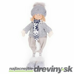 Dekorácia Vianoce, Chlapec s modrým šálikom, 38 cm