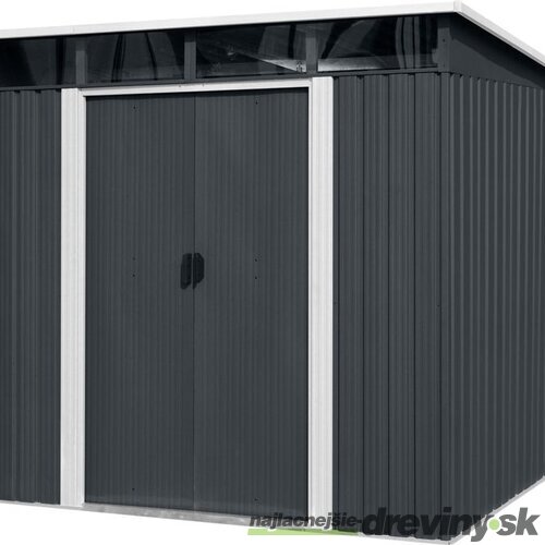 Domček Strend Pro, záhradný, plech, antracit, 238x193x202 cm