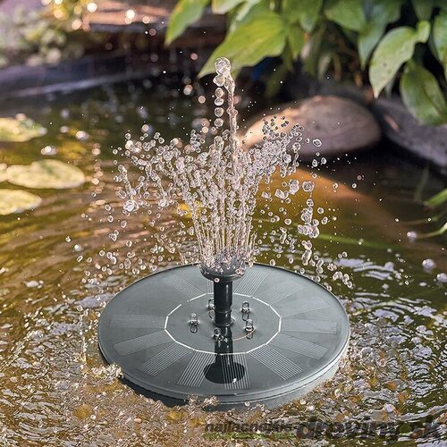 Fontána Strend Pro Garden, ozdoba, solárna, plávajúca, striekajúca, meniaca farby, 17 cm