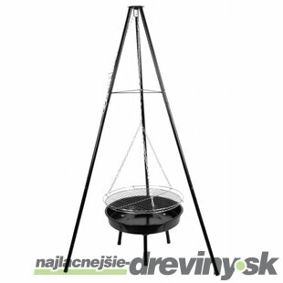 Gril Bavarian, BBQ, na drevené uhlie, nastaviteľná gril.výška 320-660/1500 mm