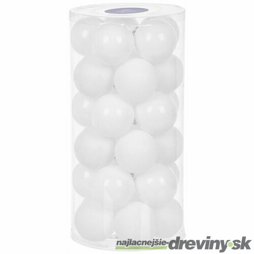 Gule Vianoce, 30 ks, biele, lesklé, mix, na vianočný stromček, 6 cm