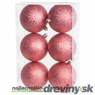 Gule Vianoce, 6 ks, červené, na vianočný stromček, 8 cm