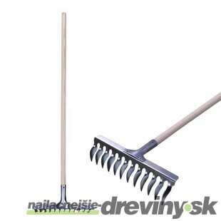 Hrable na trávnik Strend Pro R108A.WH, 12 zubé, prevzdušňovacie, vertikutačné, drevená násada
