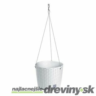 Kvetináč RATO Round WS 260, biely, závesný, s vešiakom