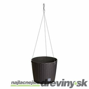 Kvetináč RATO Round WS 260, tmavohnedý, závesný, s vešiakom