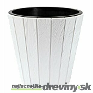 Kvetináč s vložkou WOODE 490, 54 lit., biely