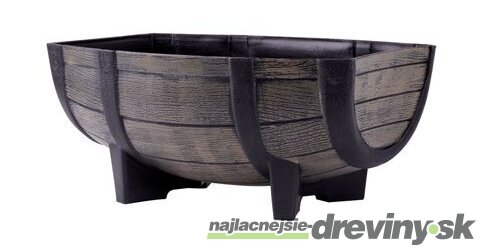 Kvetináč Strend Pro Woodeff, 29x41x19 cm, natural, barel, efekt dreva