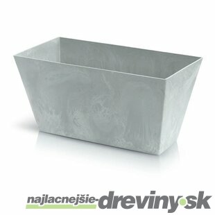 Kvetináč TUBUS Case Beton 400x216x200 mm, vzhľad betón