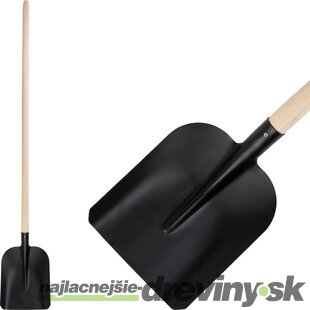 Lopata S504B.WH 7130, čierna, 280x235 mm, drevená násada
