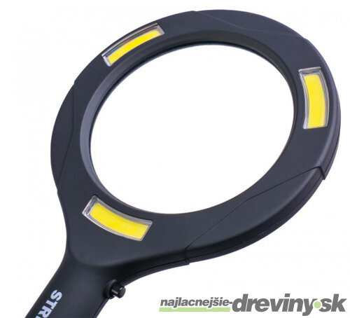 Lupa so svetlom 113x242x22 mm, 2xAA, LED 100 lm, 3x LED osvetlenie