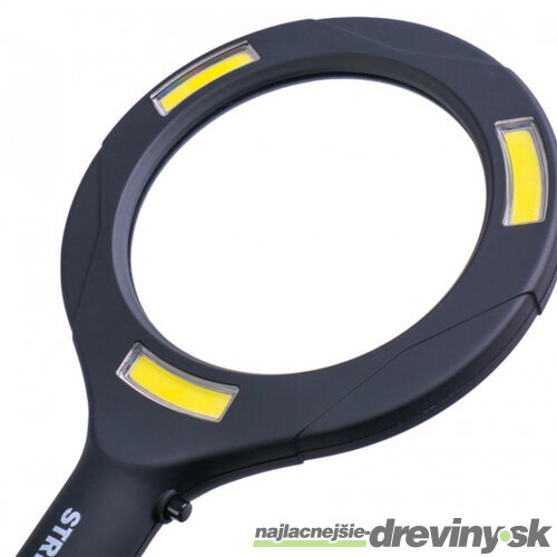 Lupa so svetlom 113x242x22 mm, 2xAA, LED 100 lm, 3x LED osvetlenie