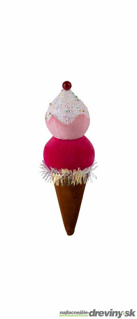 Luxusná vianočná dekorácia Candy Line, zmrzlina, červená, závesná, 16 cm