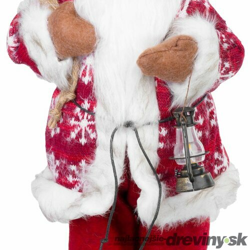 Luxusná vianočná dekorácia, Santa stojaci, červený, 60 cm