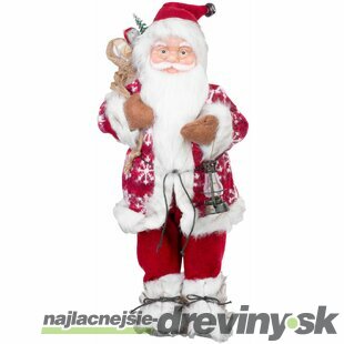 Luxusná vianočná dekorácia, Santa stojaci, červený, 60 cm