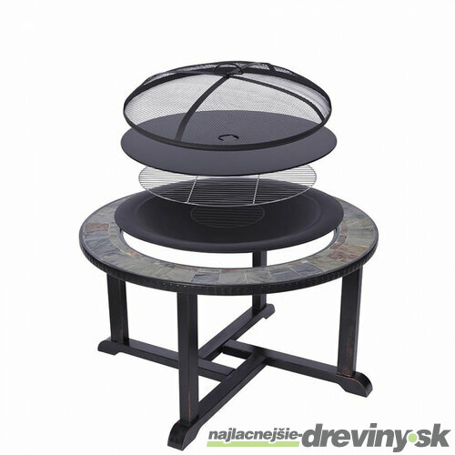 Ohnisko Grill, kovové, 4 stoličky, 105x75 cm