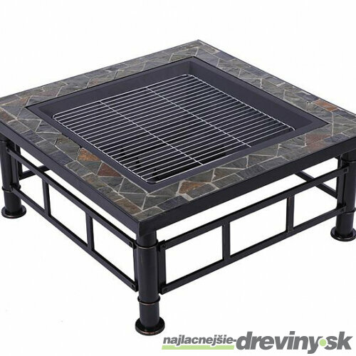 Ohnisko Grill, kovové, štvorcové, 81x81x50 cm