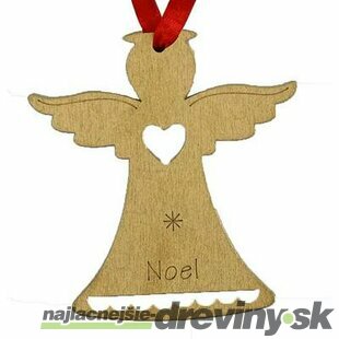 Ozdoba Vianoce, Anjel NOEL, závesná, zlatá, bal. 5 ks