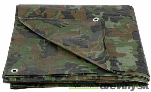 Plachta Tarpaulin Khaki 6x10 m, 80 g/m, zakrývacia, oliva/kamufláž, s okami