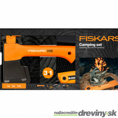 Set kempingový FISKARS sekera X5+nôž Hardware+ pílka 1057912