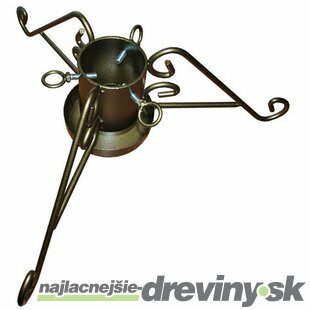 Stojan kovový so zlatou patinou, masívny priemer 90 mm na vianočný stromček s miskou